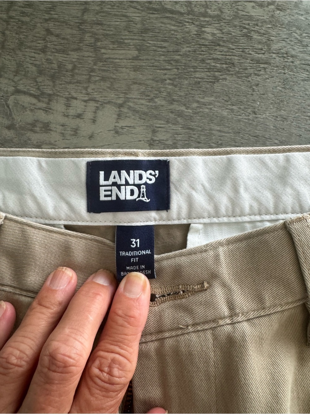 Lands' End Men’s Flat Front Khaki Shorts - Tan